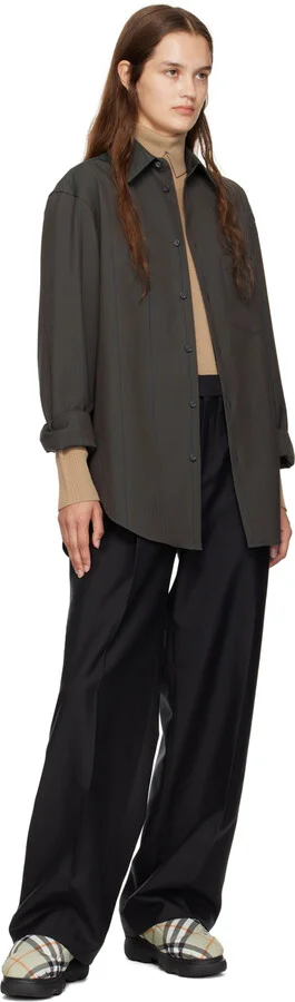 Burberry Green Check Nylon Pillow Loafers - Image 5