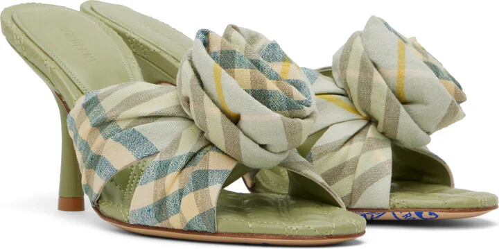 Burberry Green Mews Rose Heeled Sandals - Image 4