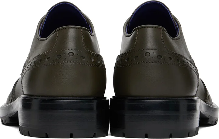 Burberry Green Perforated Brogue Derbys - Image 2