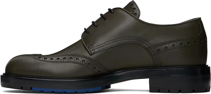 Burberry Green Perforated Brogue Derbys - Image 3
