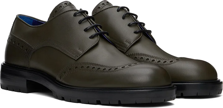 Burberry Green Perforated Brogue Derbys - Image 4