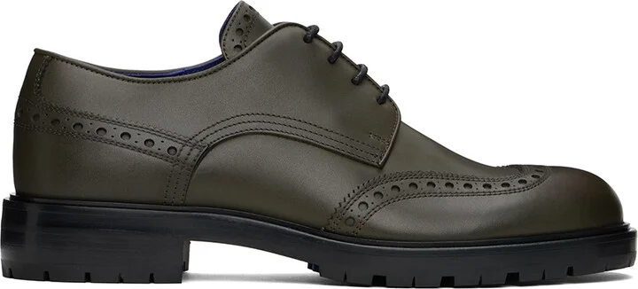 Burberry Green Perforated Brogue Derbys