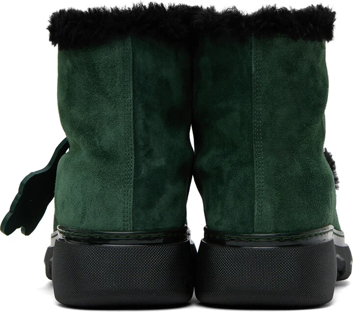 Burberry Green Shearling Creeper Boots - Image 2