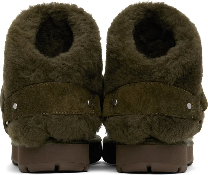Burberry Green Suede & Shearling Chubby Boots - Image 2