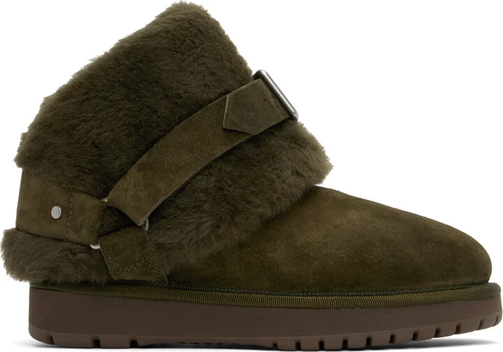 Burberry Green Suede & Shearling Chubby Boots