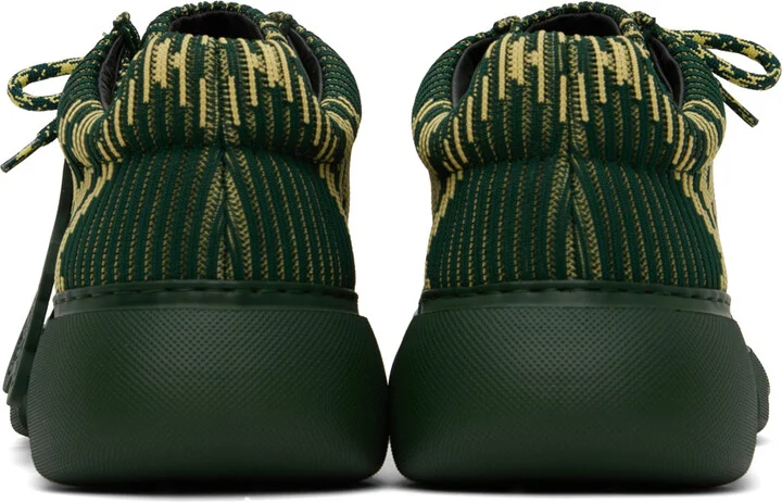 Burberry Green & Yellow Check Woven Creeper Derbys - Image 2