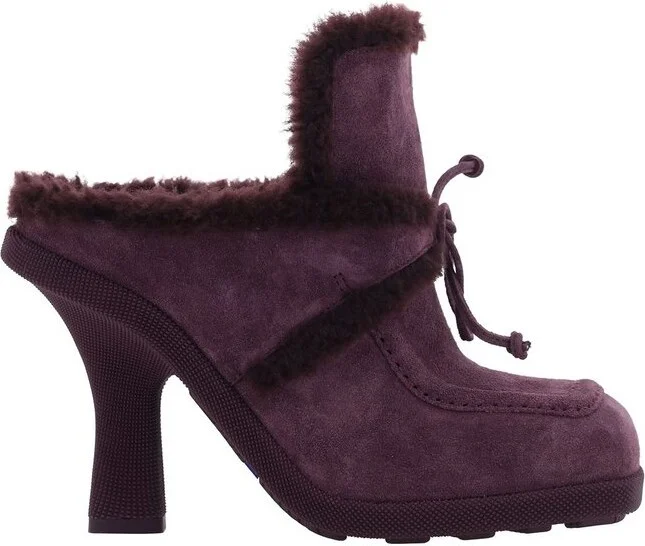 Burberry Highland Shearling Logo Charm Pumps