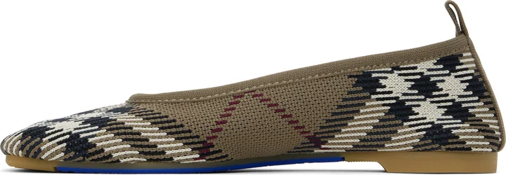 Burberry Khaki Check Ballerina Flats - Image 3
