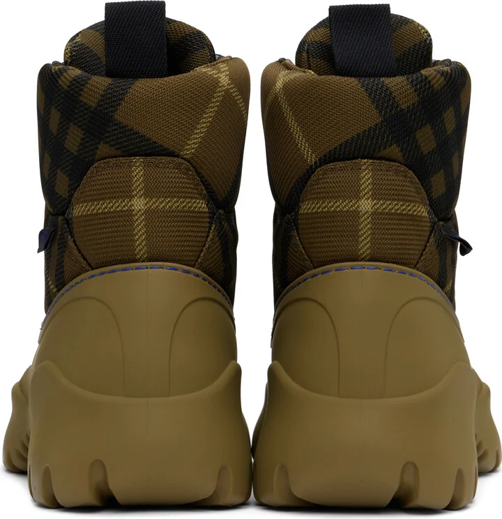 Burberry Khaki Check Scoot Trek Boots - Image 2