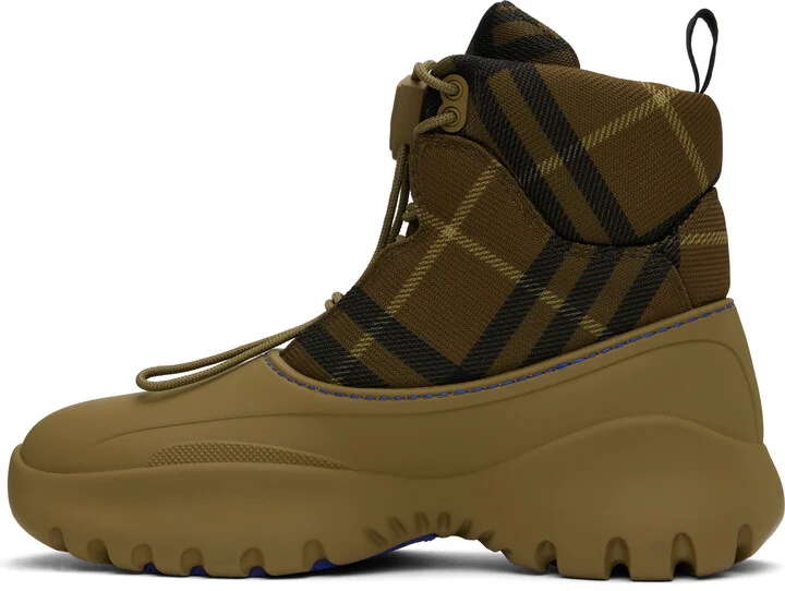Burberry Khaki Check Scoot Trek Boots - Image 3