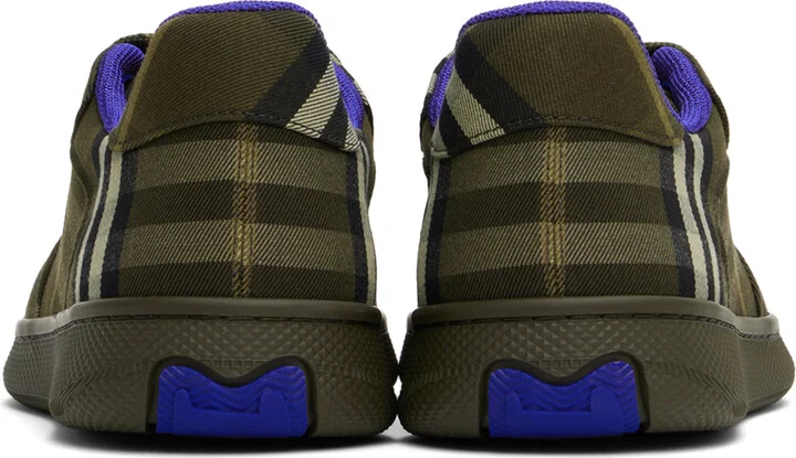 Burberry Khaki Check Terrace Sneakers - Image 2