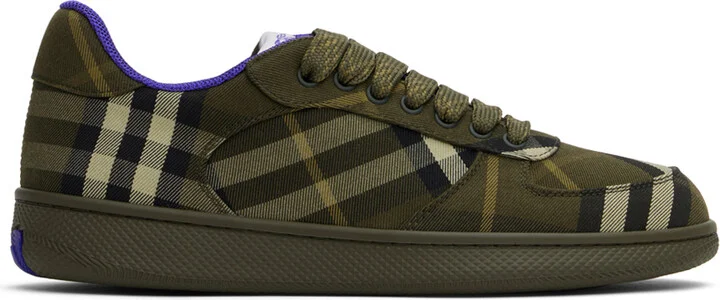 Burberry Khaki Check Terrace Sneakers