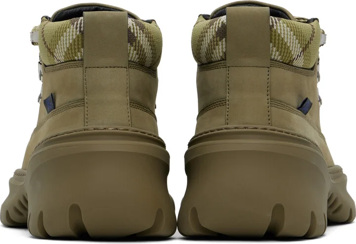 Burberry Khaki Nubuck Scoot Hike Boots - Image 2
