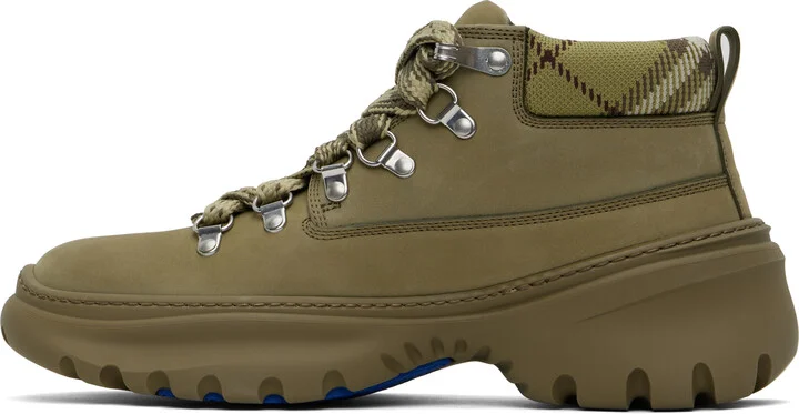 Burberry Khaki Nubuck Scoot Hike Boots - Image 3