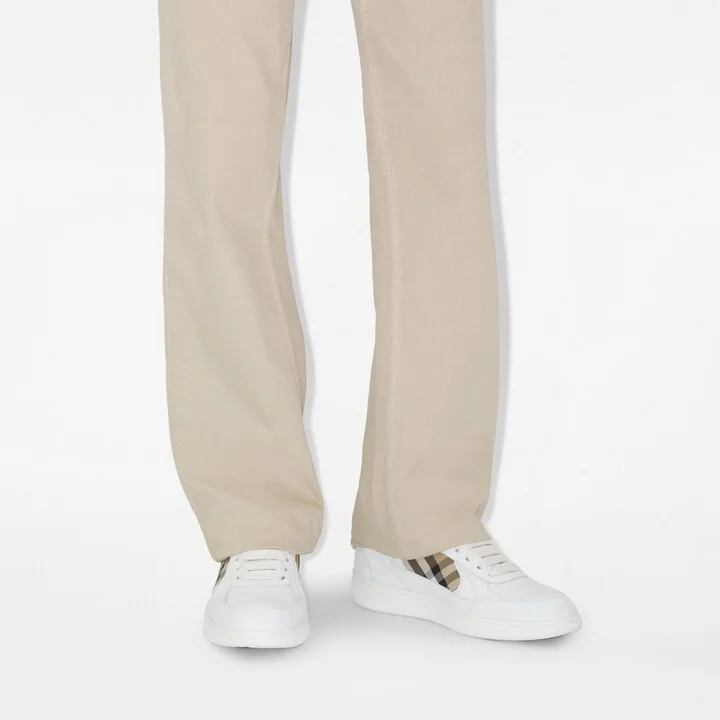 Burberry Leather and Check Terrace Sneakers​ Size: 35 - Image 2