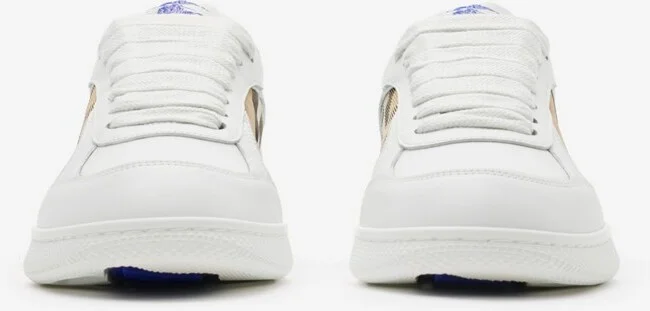 Burberry Leather and Check Terrace Sneakers​ Size: 35 - Image 3