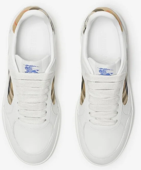 Burberry Leather and Check Terrace Sneakers​ Size: 35 - Image 5