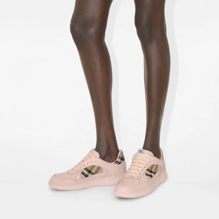 Burberry Leather and Check Terrace Sneakers​ Size: 35 - Image 2