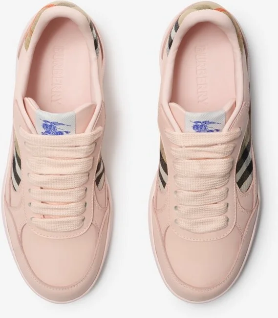 Burberry Leather and Check Terrace Sneakers​ Size: 35 - Image 5