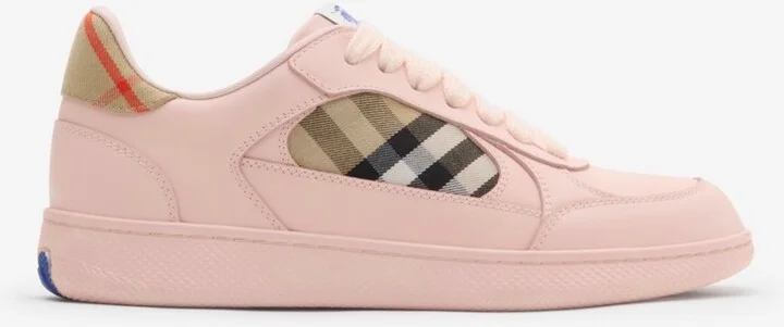 Burberry Leather and Check Terrace Sneakers​ Size: 35