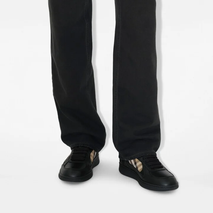 Burberry Leather and Check Terrace Sneakers​ Size: 39 - Image 2