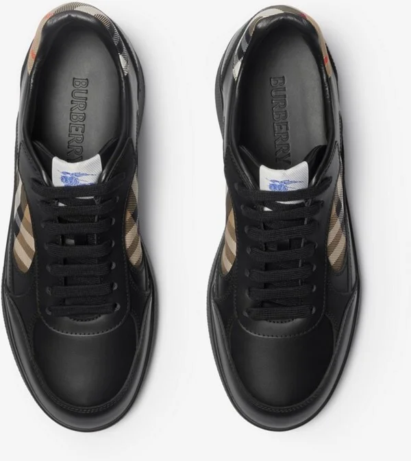 Burberry Leather and Check Terrace Sneakers​ Size: 39 - Image 5