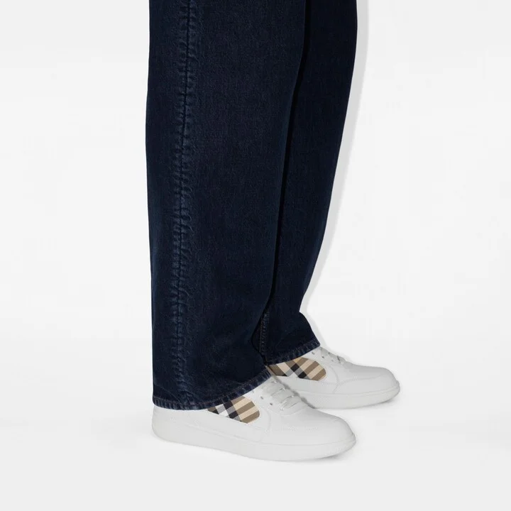Burberry Leather and Check Terrace Sneakers​ Size: 40 - Image 2