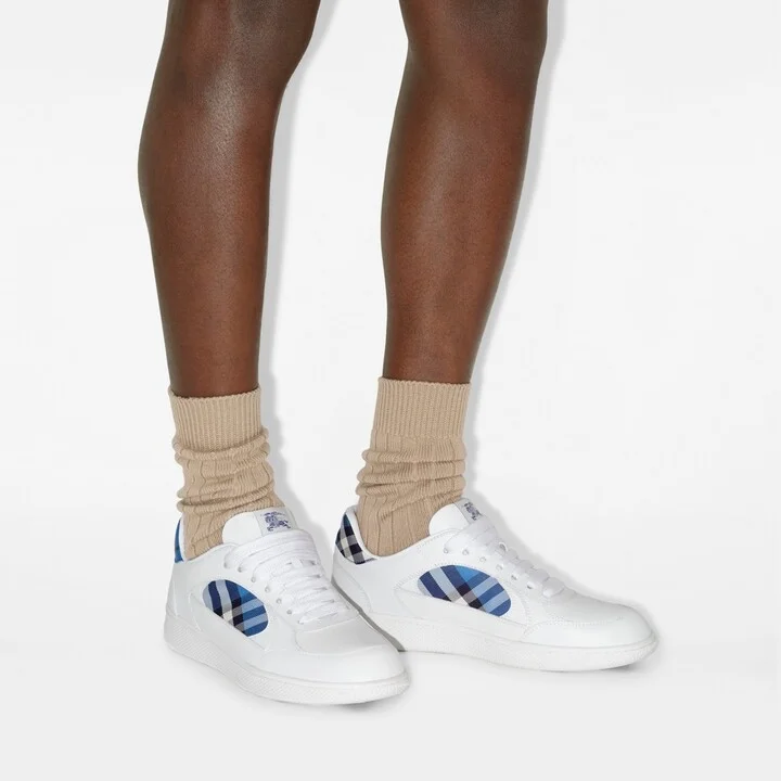 Burberry Leather and Check Terrace Sneakers​ Size: 40 - Image 2