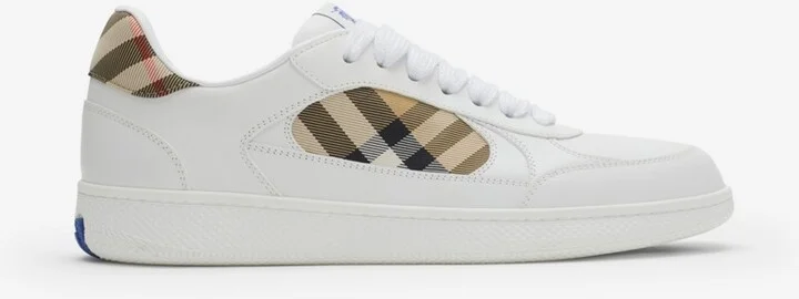 Burberry Leather and Check Terrace Sneakers​ Size: 40