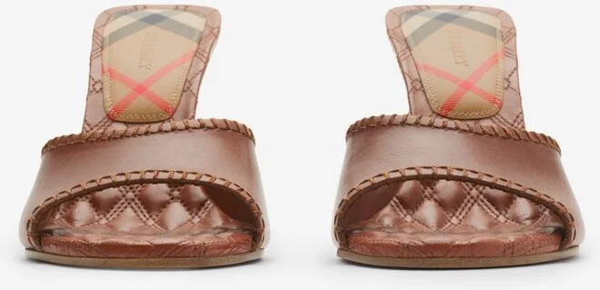 Burberry Leather Cabana Mules Size: 35 - Image 3