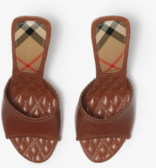 Burberry Leather Cabana Mules Size: 35 - Image 5