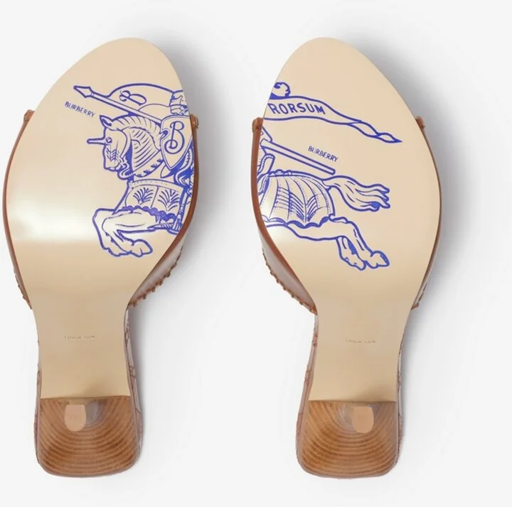 Burberry Leather Cabana Mules Size: 35 - Image 6