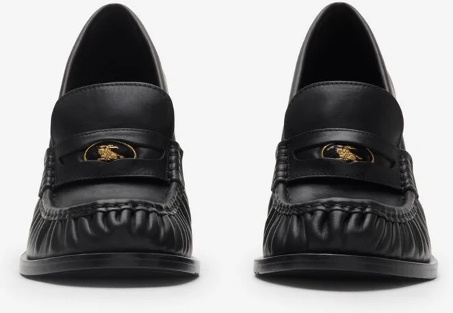 Burberry Leather Cadet Heeled Loafers Size: 35 - Image 3