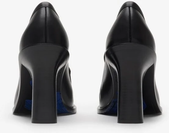 Burberry Leather Cadet Heeled Loafers Size: 35 - Image 4