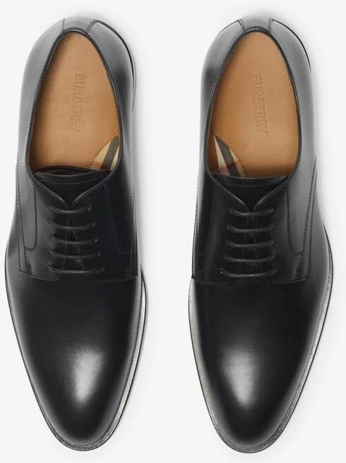 Burberry Leather Carlyle Stamp Derby Shoes Size: 40 - Image 5