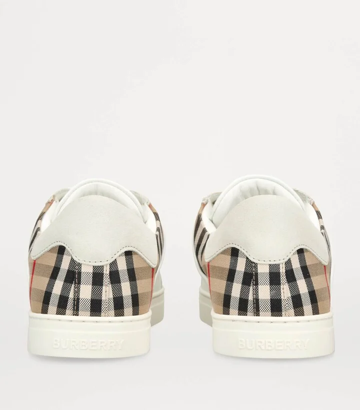 Burberry Leather Check Sneakers - Image 2