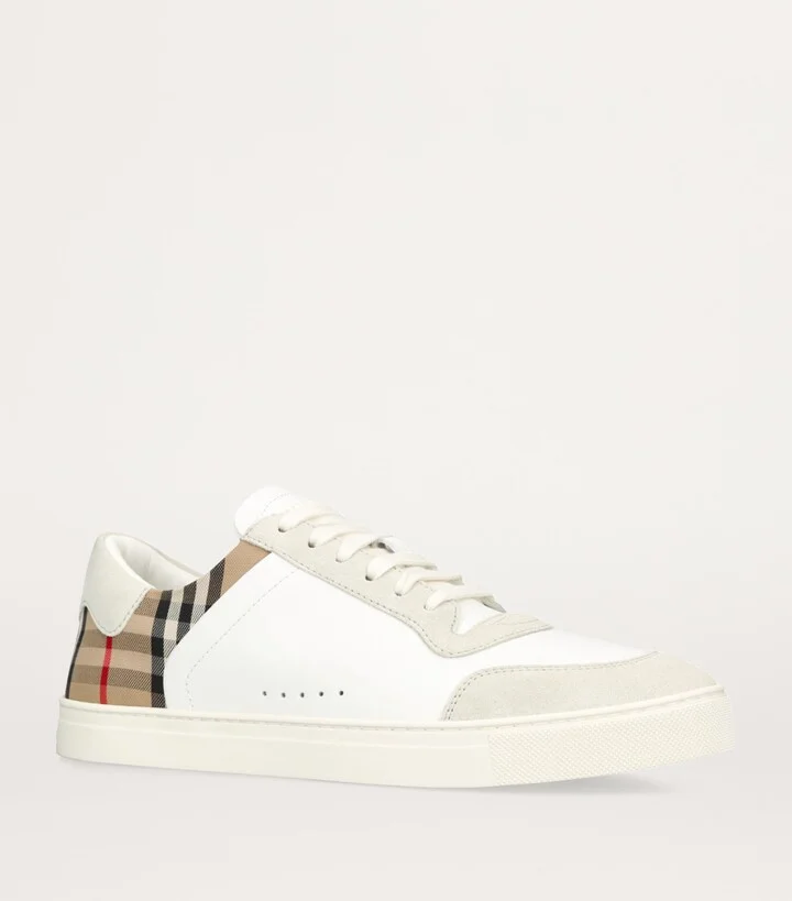 Burberry Leather Check Sneakers - Image 3