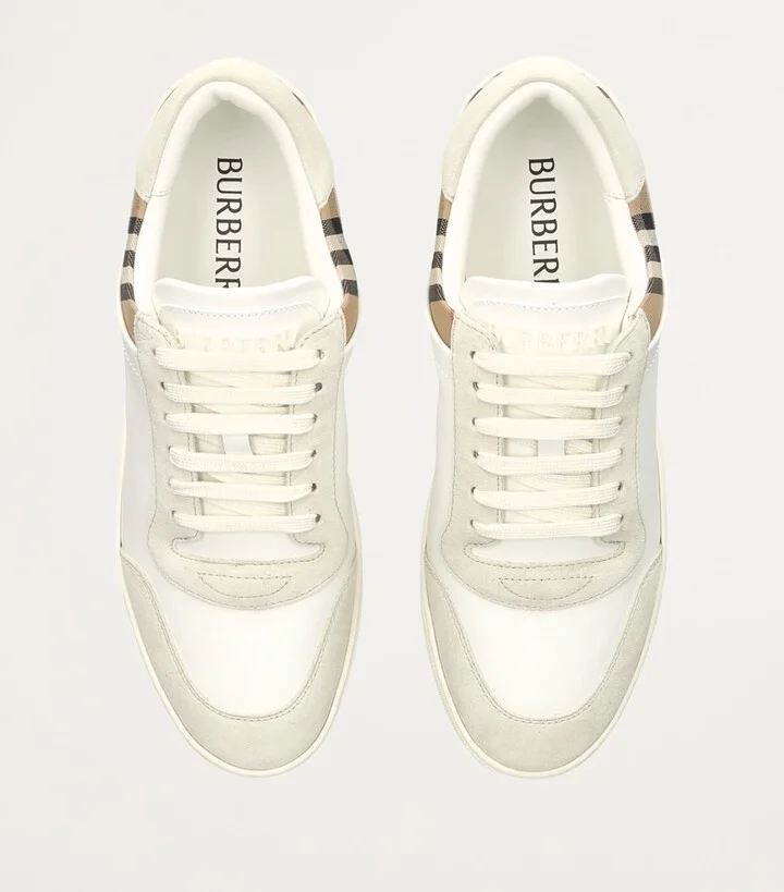 Burberry Leather Check Sneakers - Image 4
