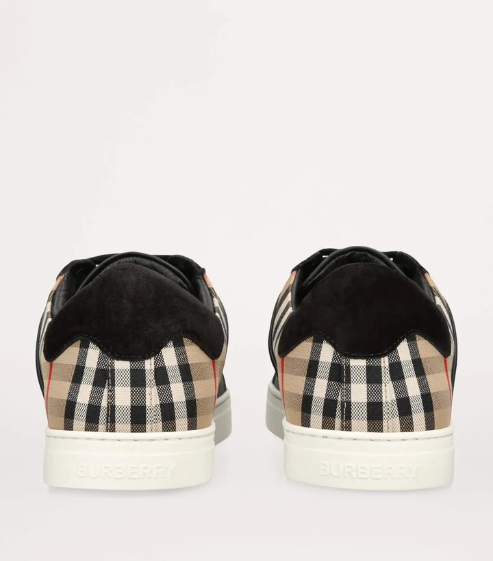 Burberry Leather Check Sneakers - Image 2