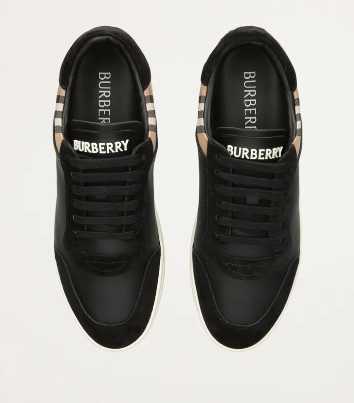 Burberry Leather Check Sneakers - Image 4