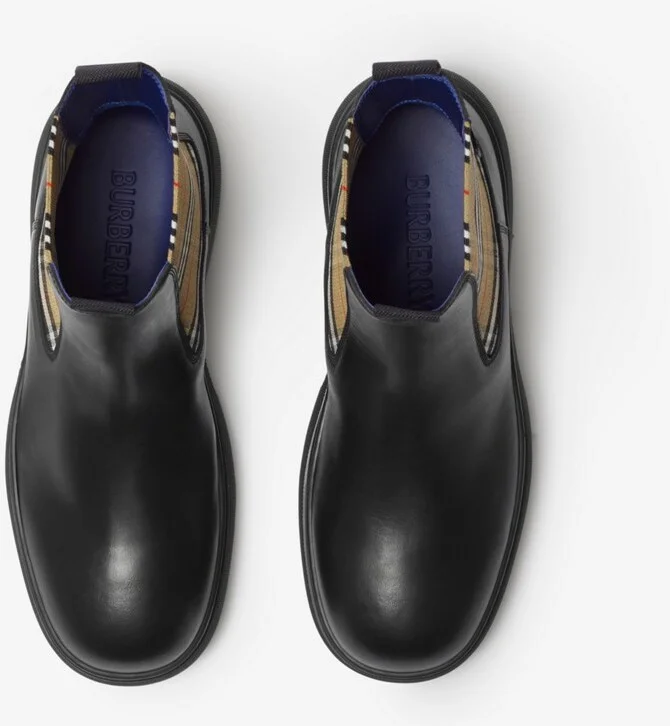 Burberry Leather Creeper Low Chelsea Boots Size: 35 - Image 5