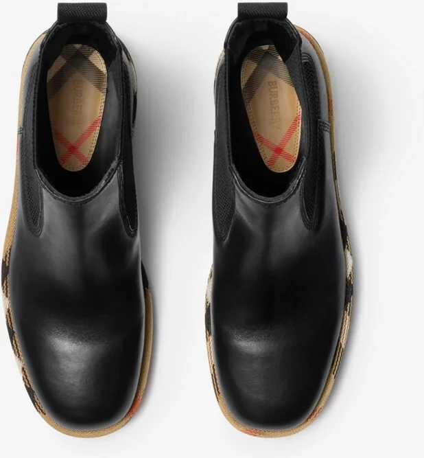 Burberry Leather Gravel Chelsea Boots​ Size: 35 - Image 5