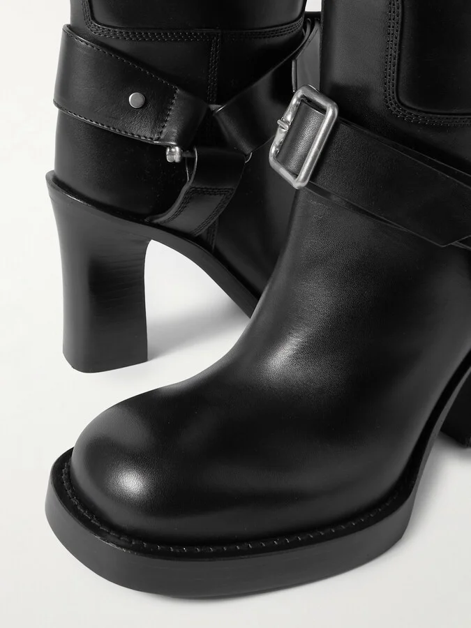 Burberry - Leather Knee Boots - Black - Image 4