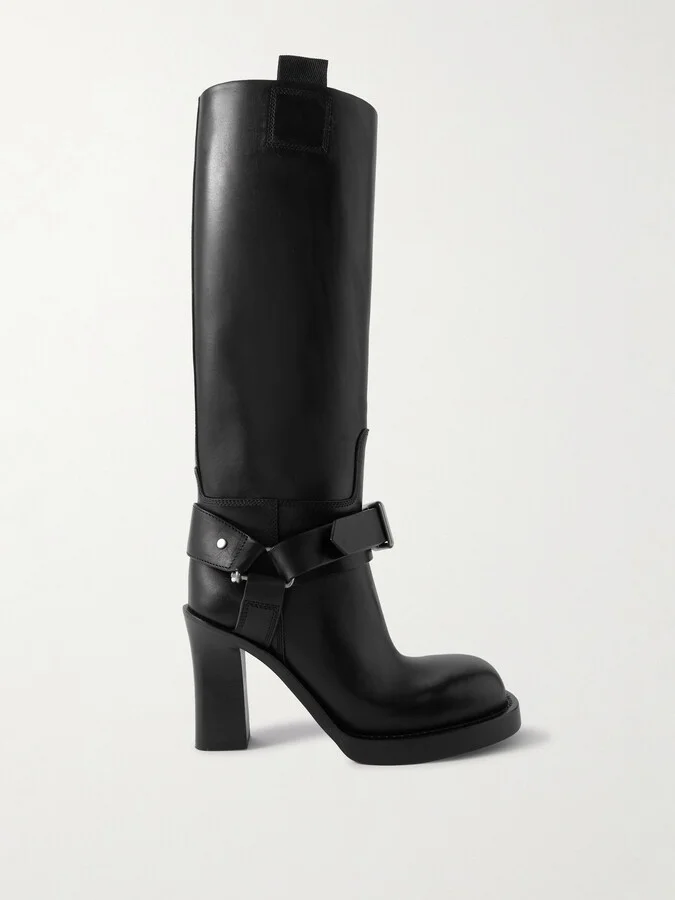 Burberry - Leather Knee Boots - Black