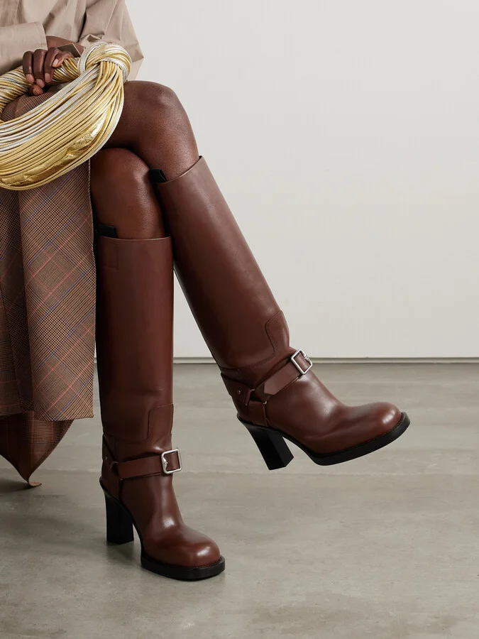 Burberry - Leather Knee Boots - Brown - Image 2