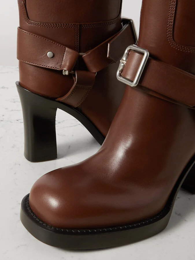 Burberry - Leather Knee Boots - Brown - Image 4