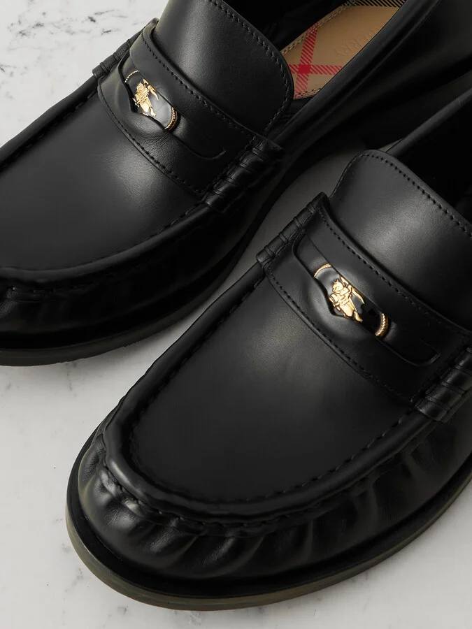Burberry - Leather Penny Loafers - Black - Image 4