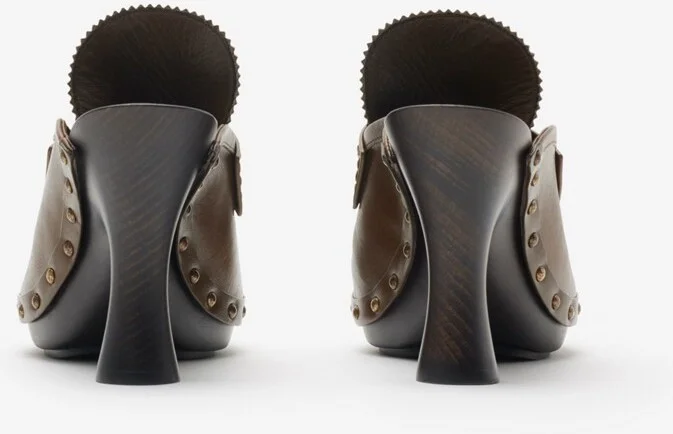 Burberry Leather Potter Clogs Size: 35 - Image 4