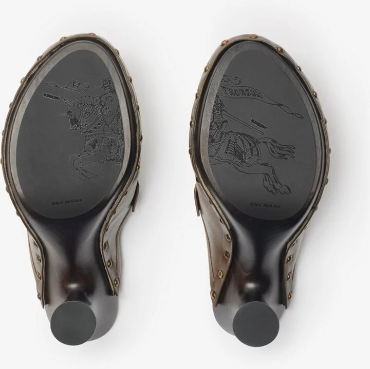 Burberry Leather Potter Clogs Size: 35 - Image 6