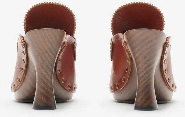 Burberry Leather Potter Clogs Size: 38 - Image 4